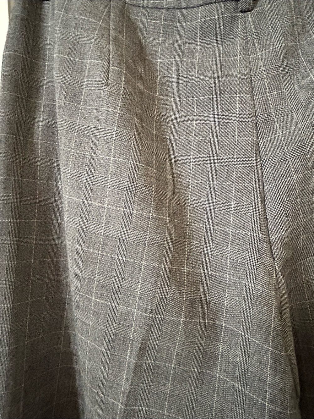 AK Anne Klein Gray Windowpane Wide-Leg Trousers - Picture 6 of 7
